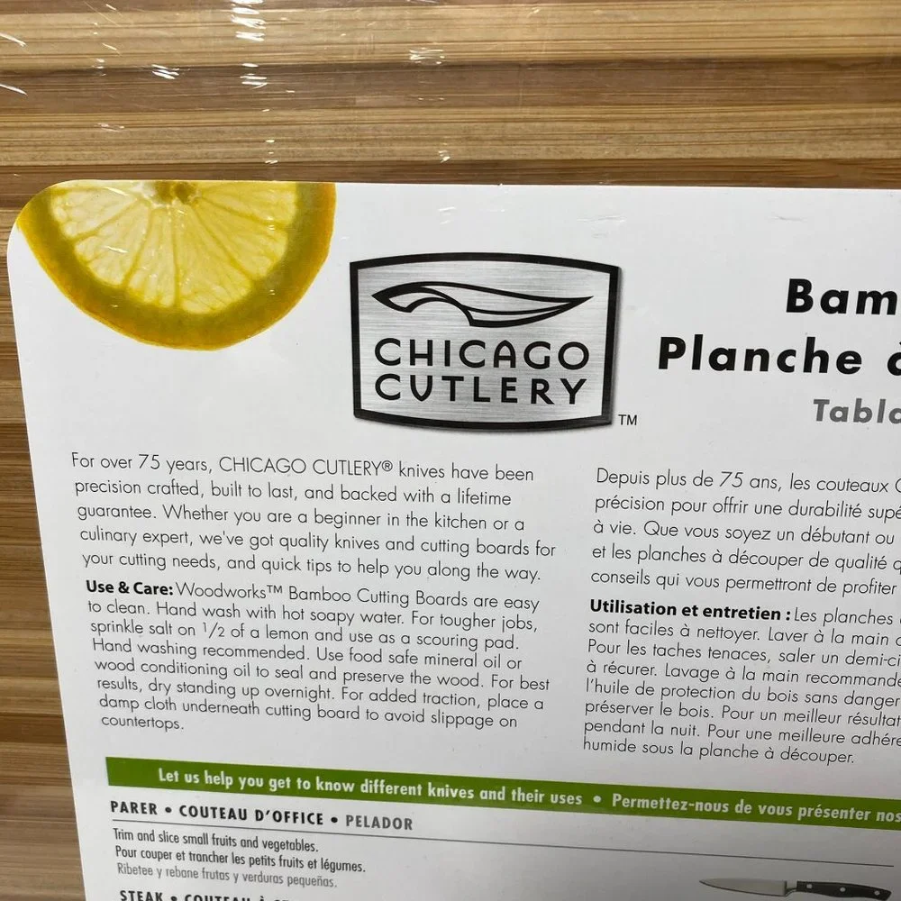 Bamboo Wood Cutting Board Large 12